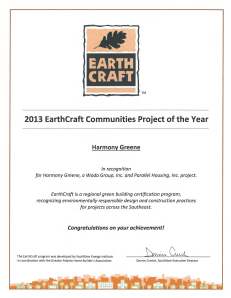2013 EarthCraft Communities of the Year Award  Harmony Greene